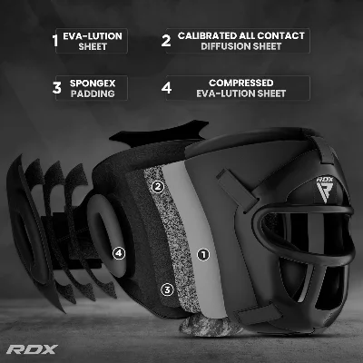 RDX T1 Kafesli Kafa Koruyucu Profesyonel Boks, Kick Boks ve MMA Bas Koruyucu